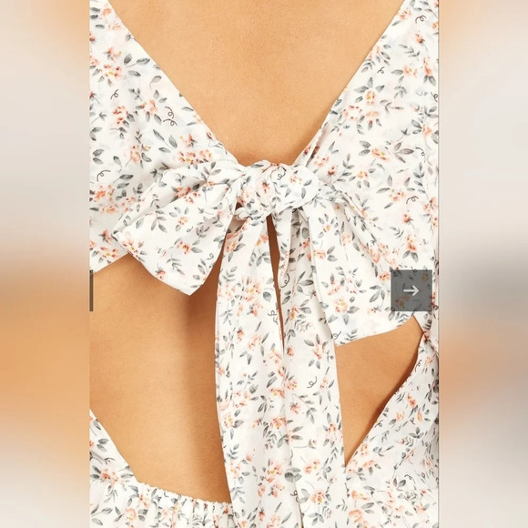 She & Sky Puff Sleeve Tiered Woven Print Dress with Back Detail - Picture 4 of 10